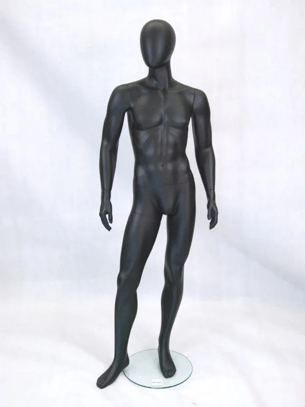 Alan 2: Egghead Male Mannequin in Satin Black