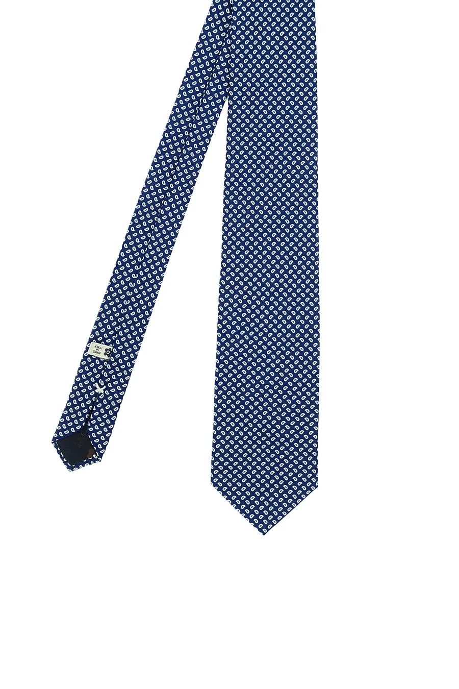 Blu micro paisley printed archive tie
