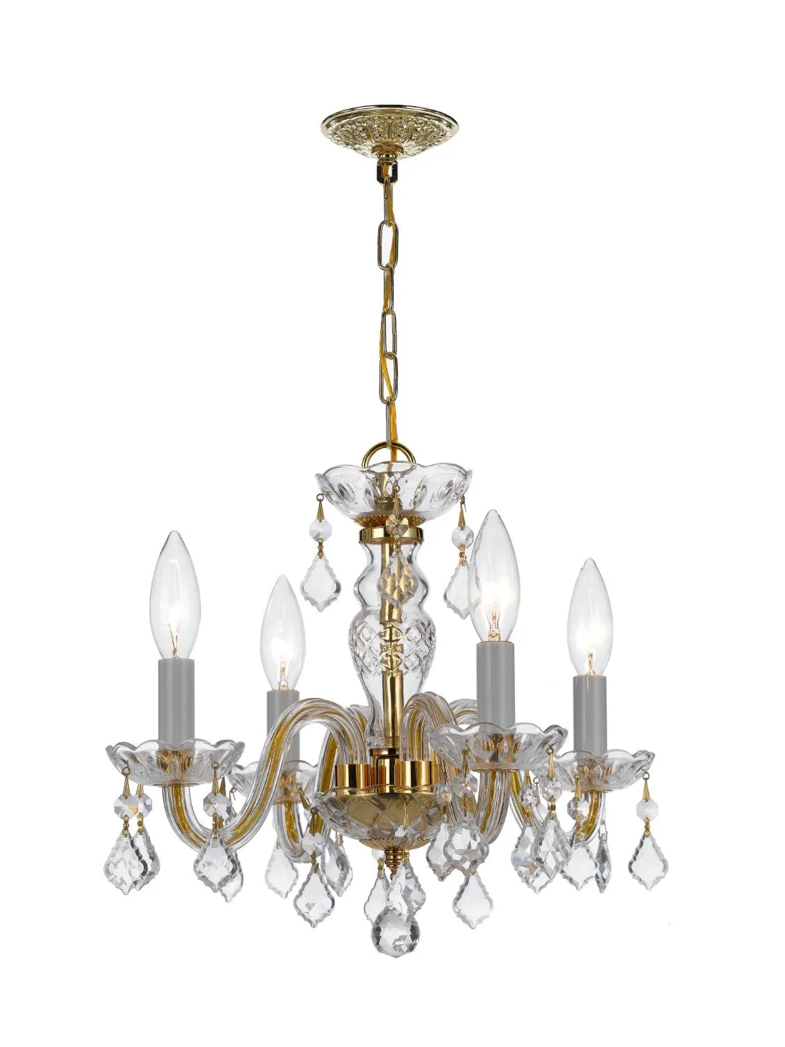 Crystorama 1064-CL-I Traditional Crystal 4 Light Clear Italian Crystal Mini Chandelier
