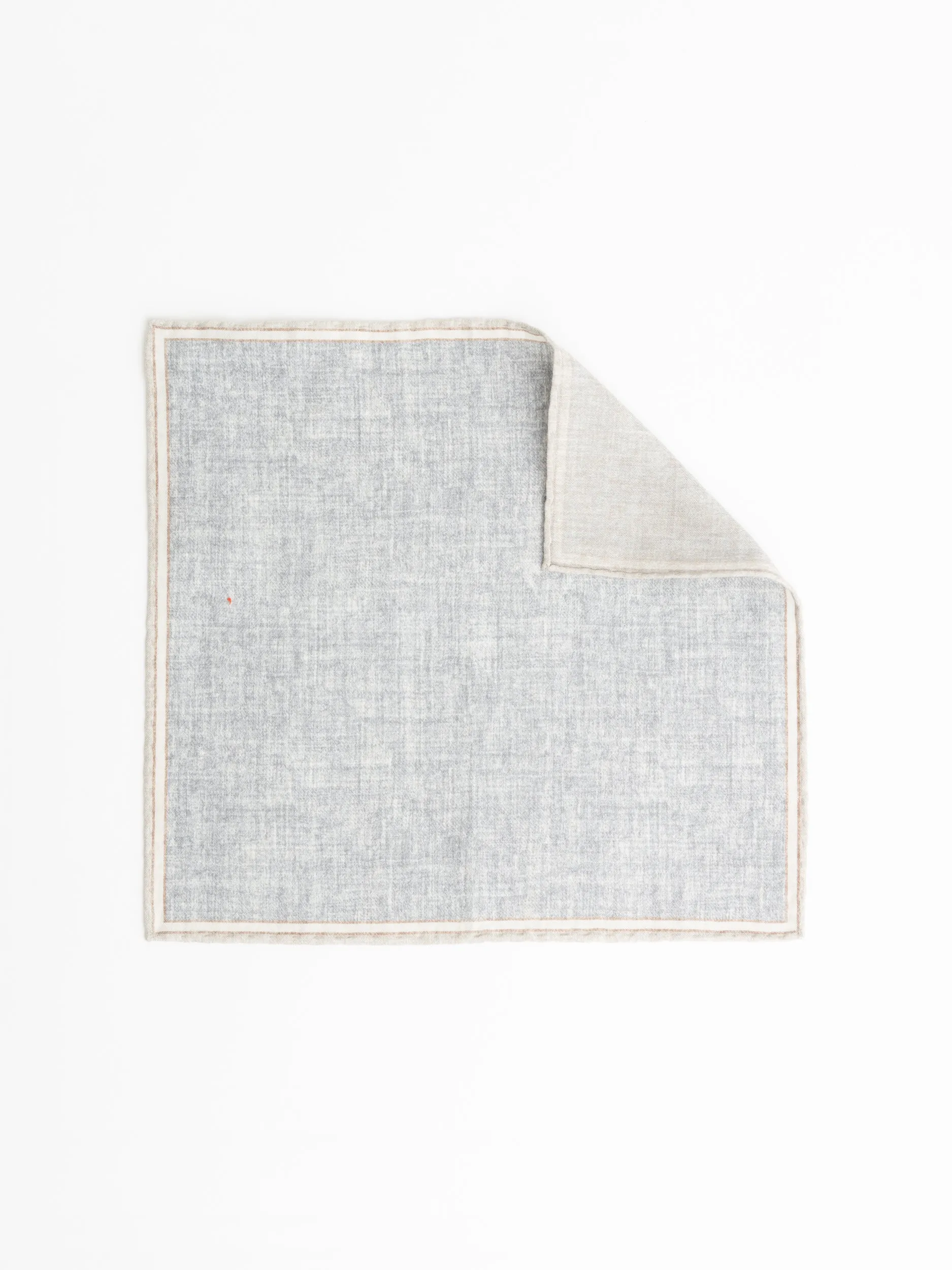 Grey/Beige Wool Pocket Square