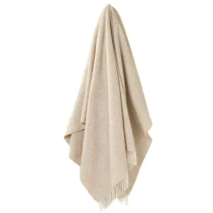 Herringbone Wool Throw 185x140cm in natural