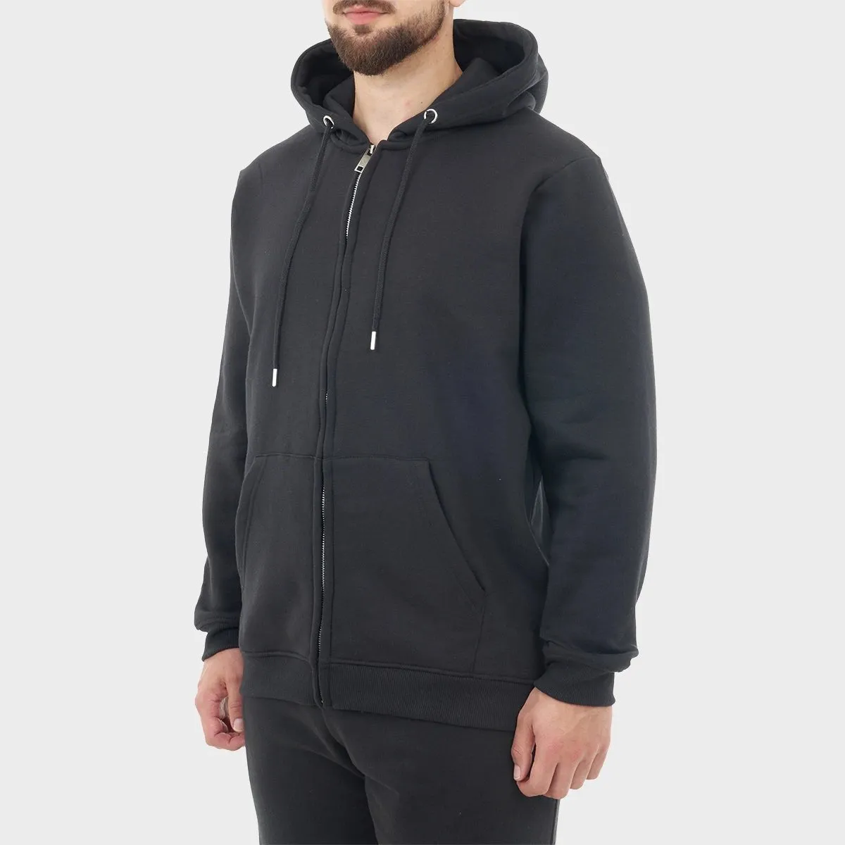 Mens Black Zip Hoodie