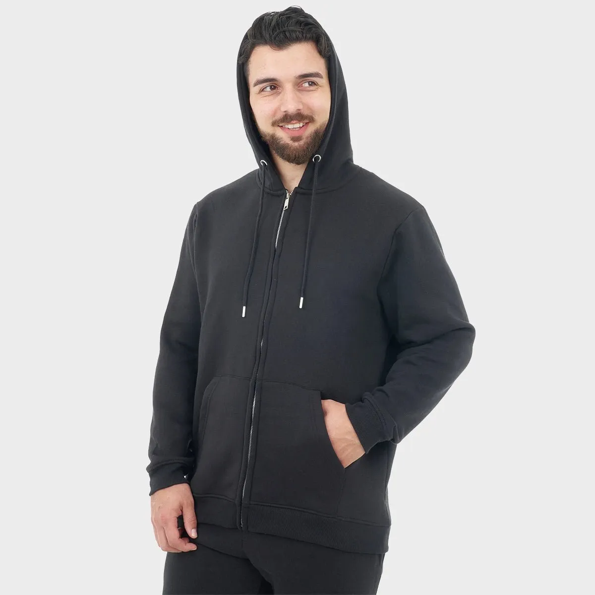 Mens Black Zip Hoodie